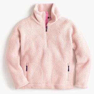 J. Crew Pink Polartec Sherpa Fleece Half-Zip Jacket Size XXS.